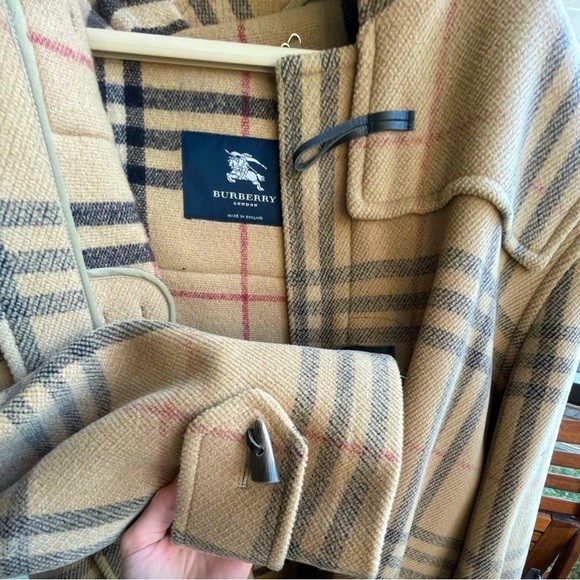 😍 Authentic BURBERRY duffle coat nova check wool toggle jacket duffel - Picture 8 of 14